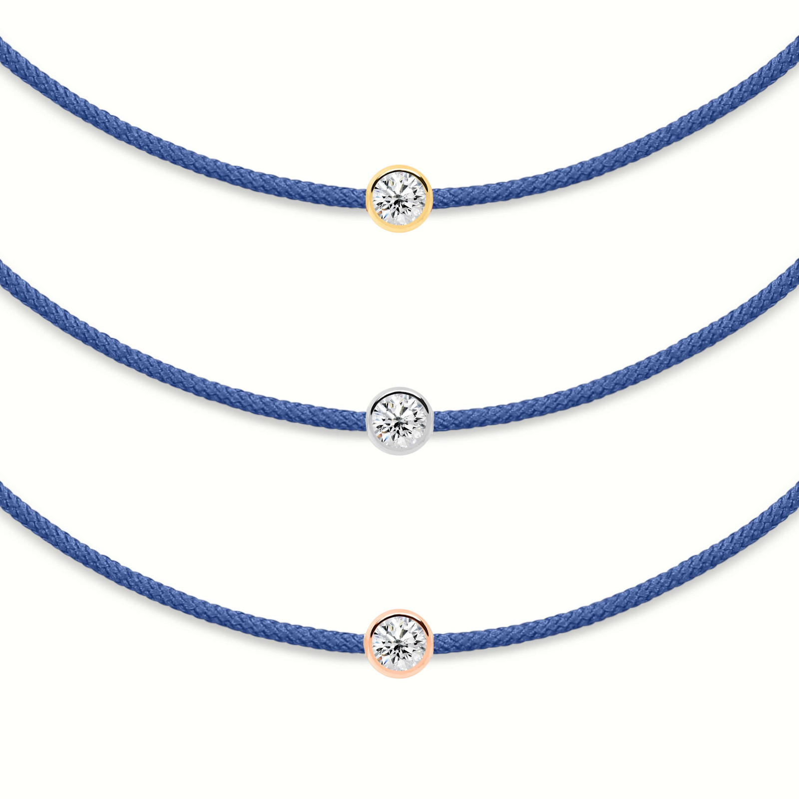 Armband med blå diamantsträng