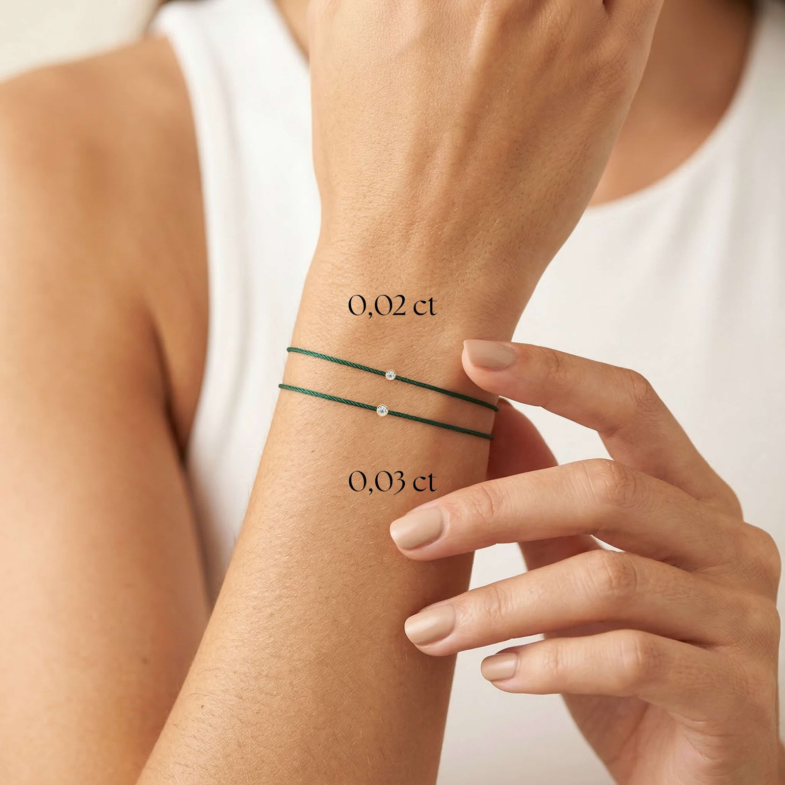 Grönt diamantarmband