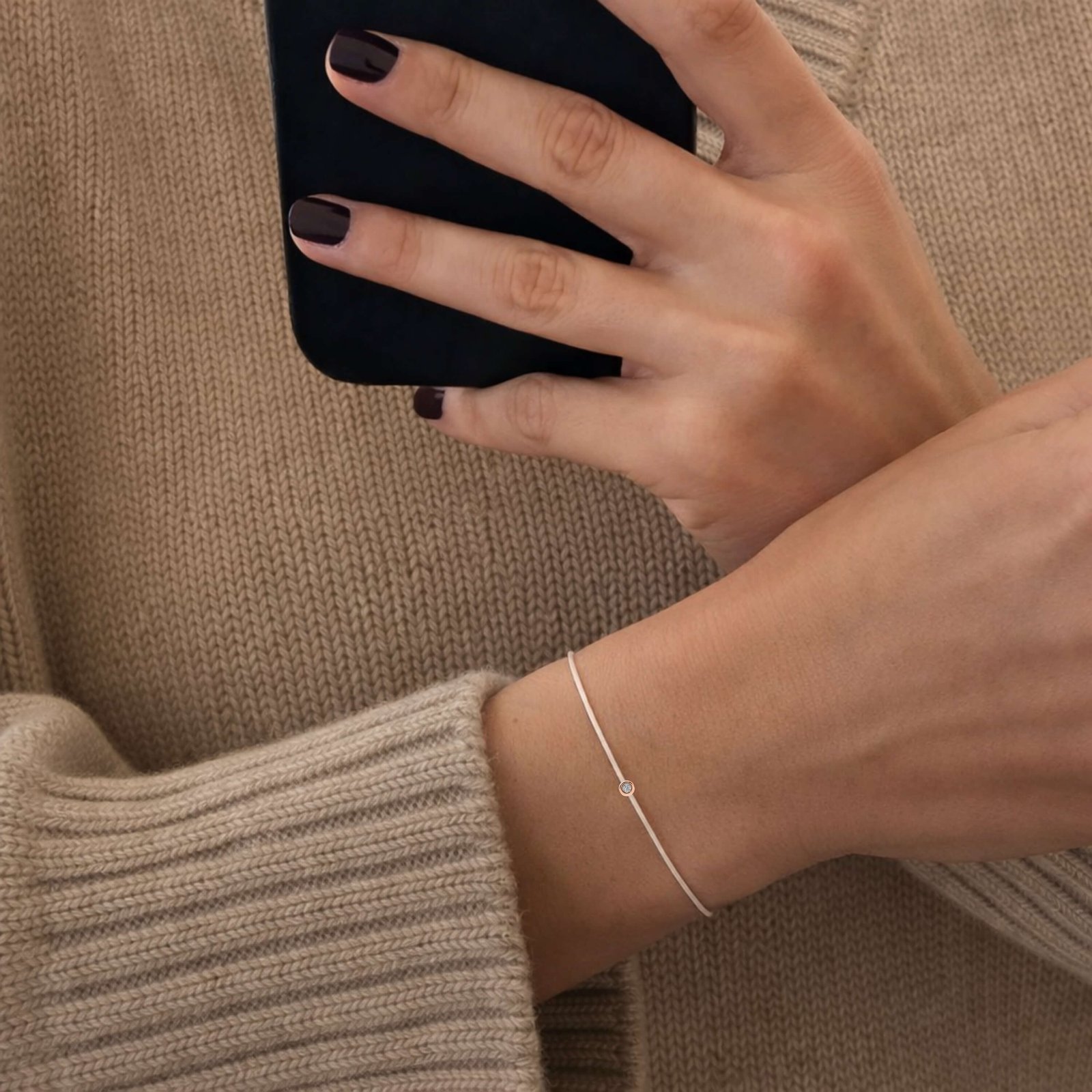 Bracciale con fili di diamanti bianchi