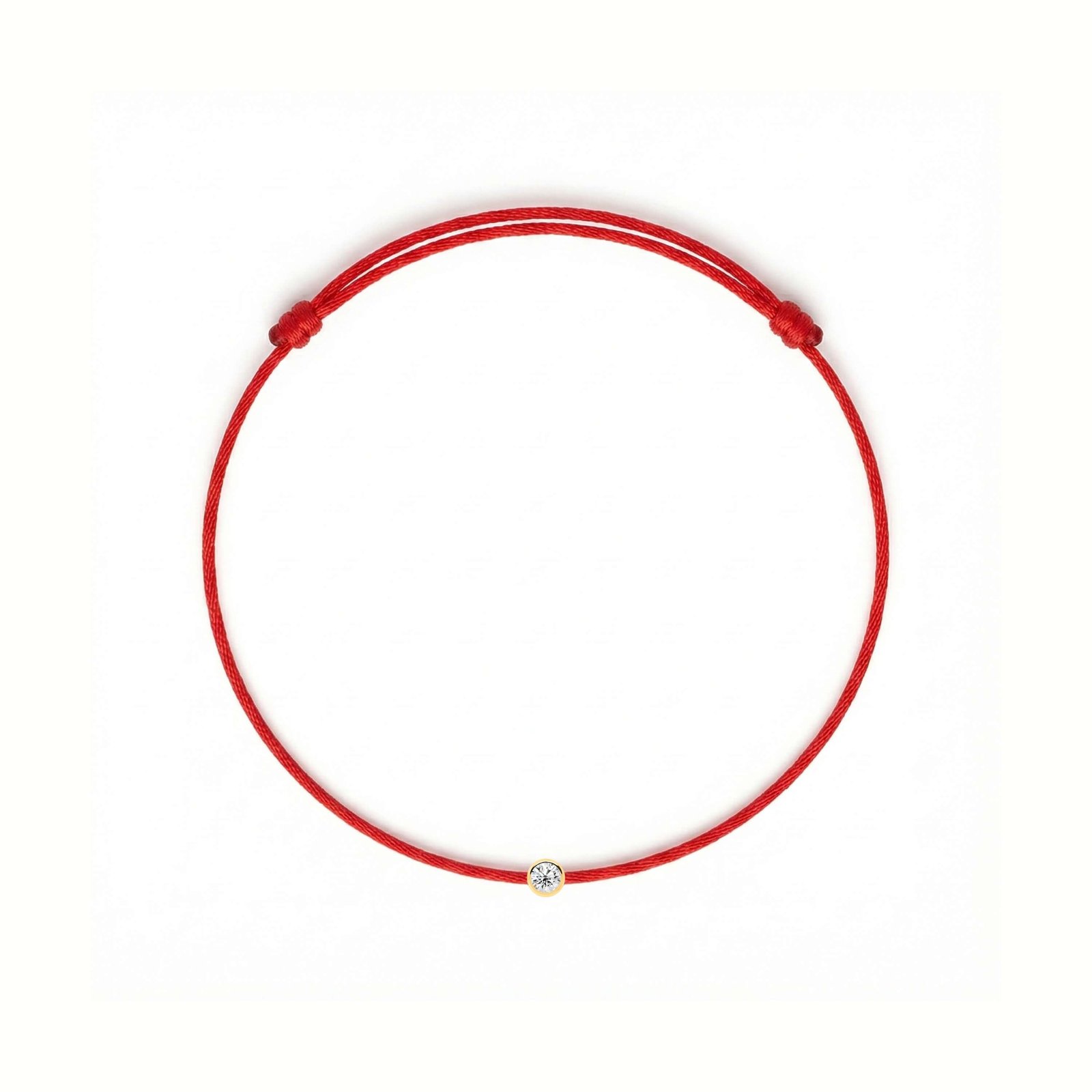 Браслет-струна с красными бриллиантами