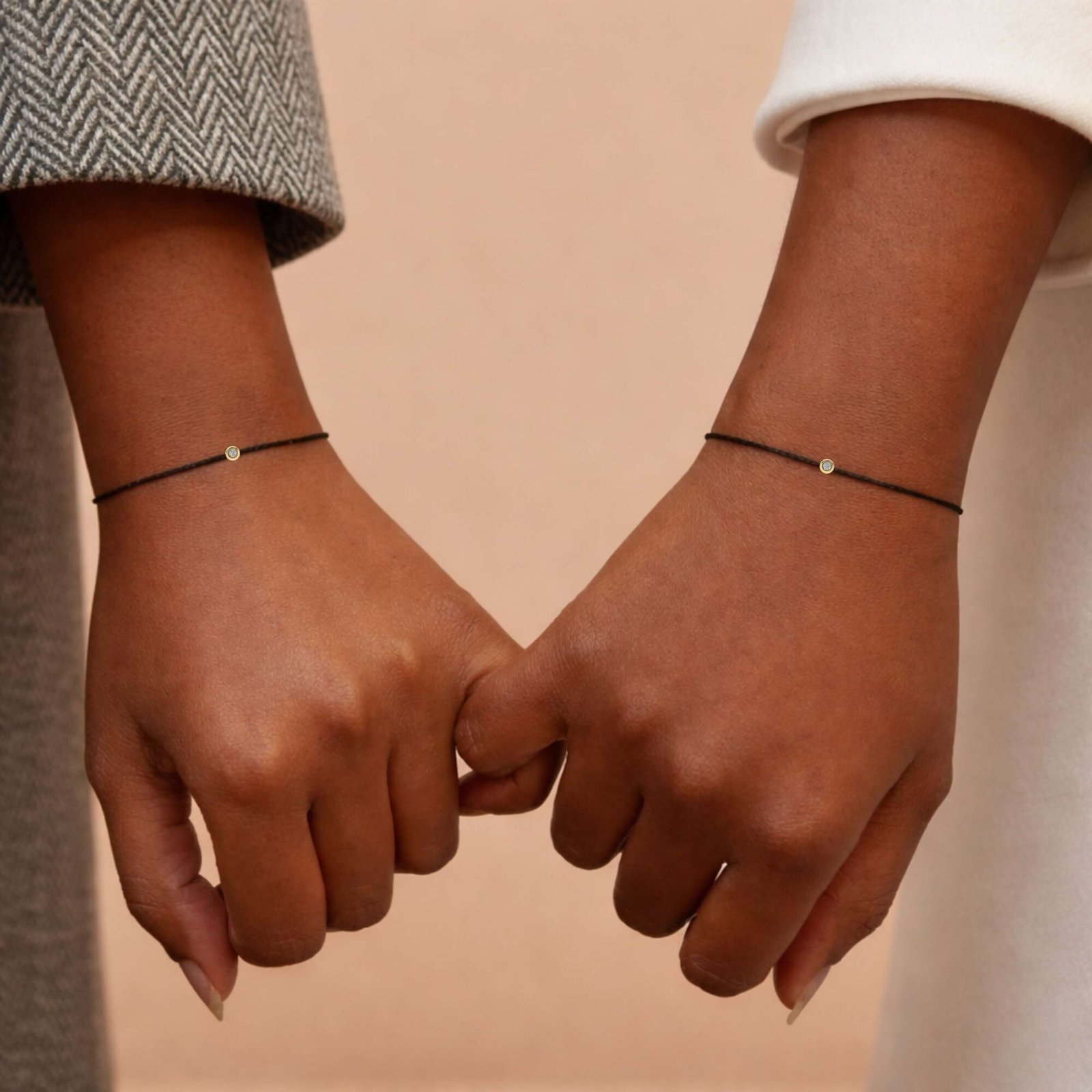 Zwarte Diamant String Armband