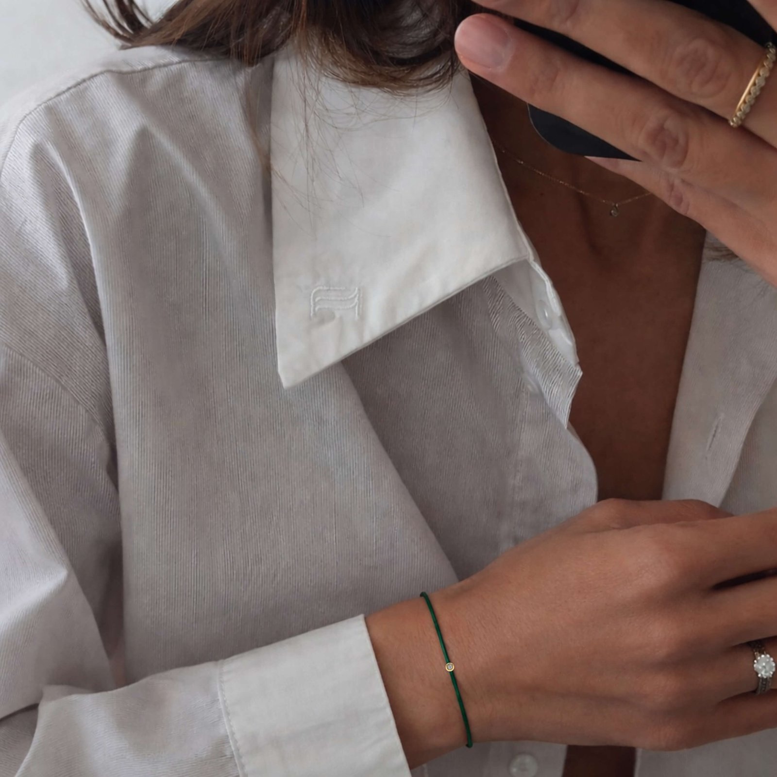 Green Diamond String Bracelet