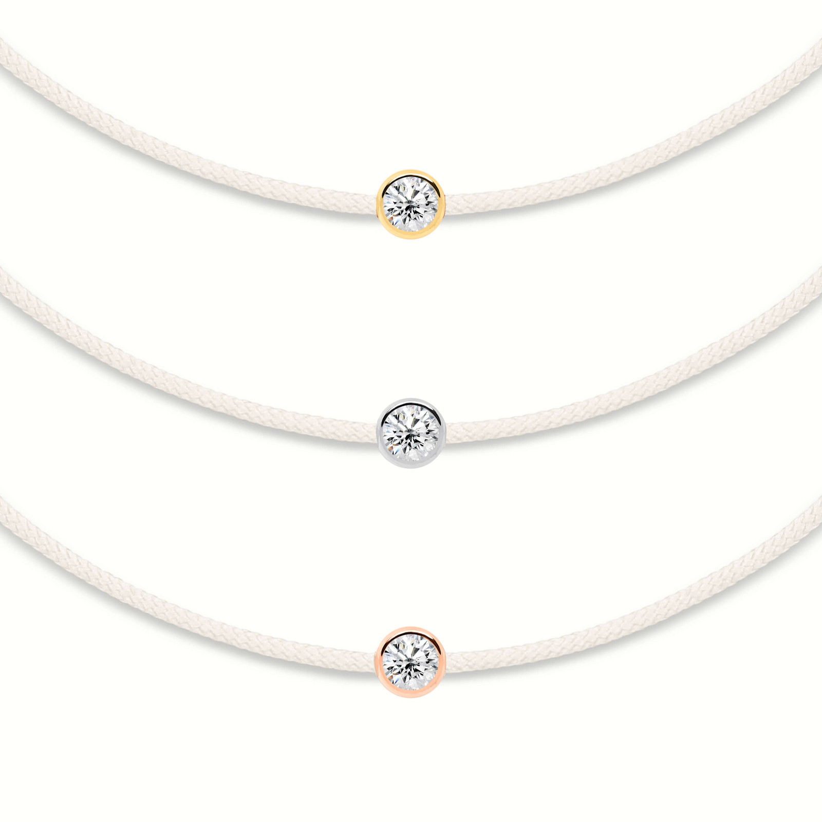 White Diamond String Bracelet