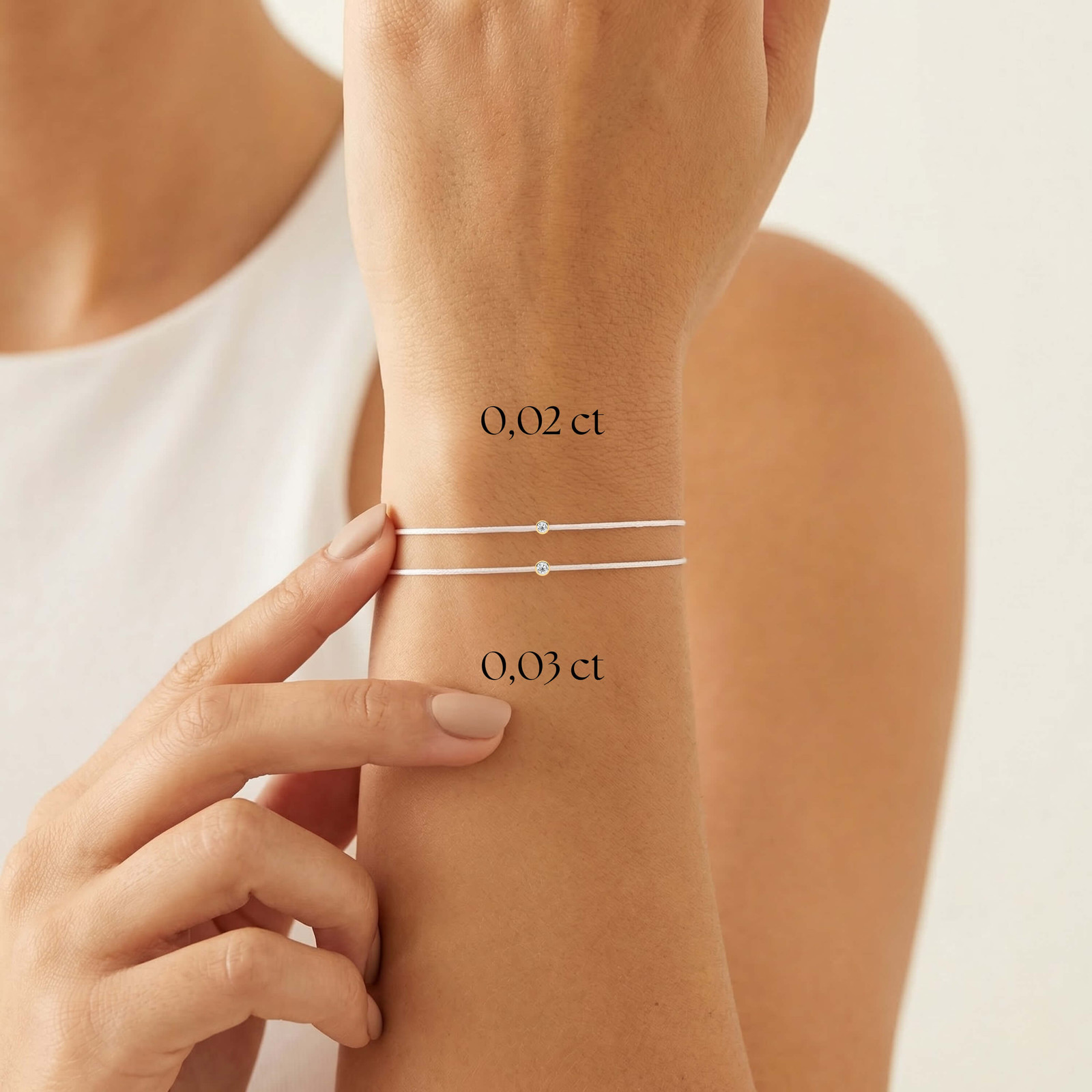 White Diamond String Bracelet