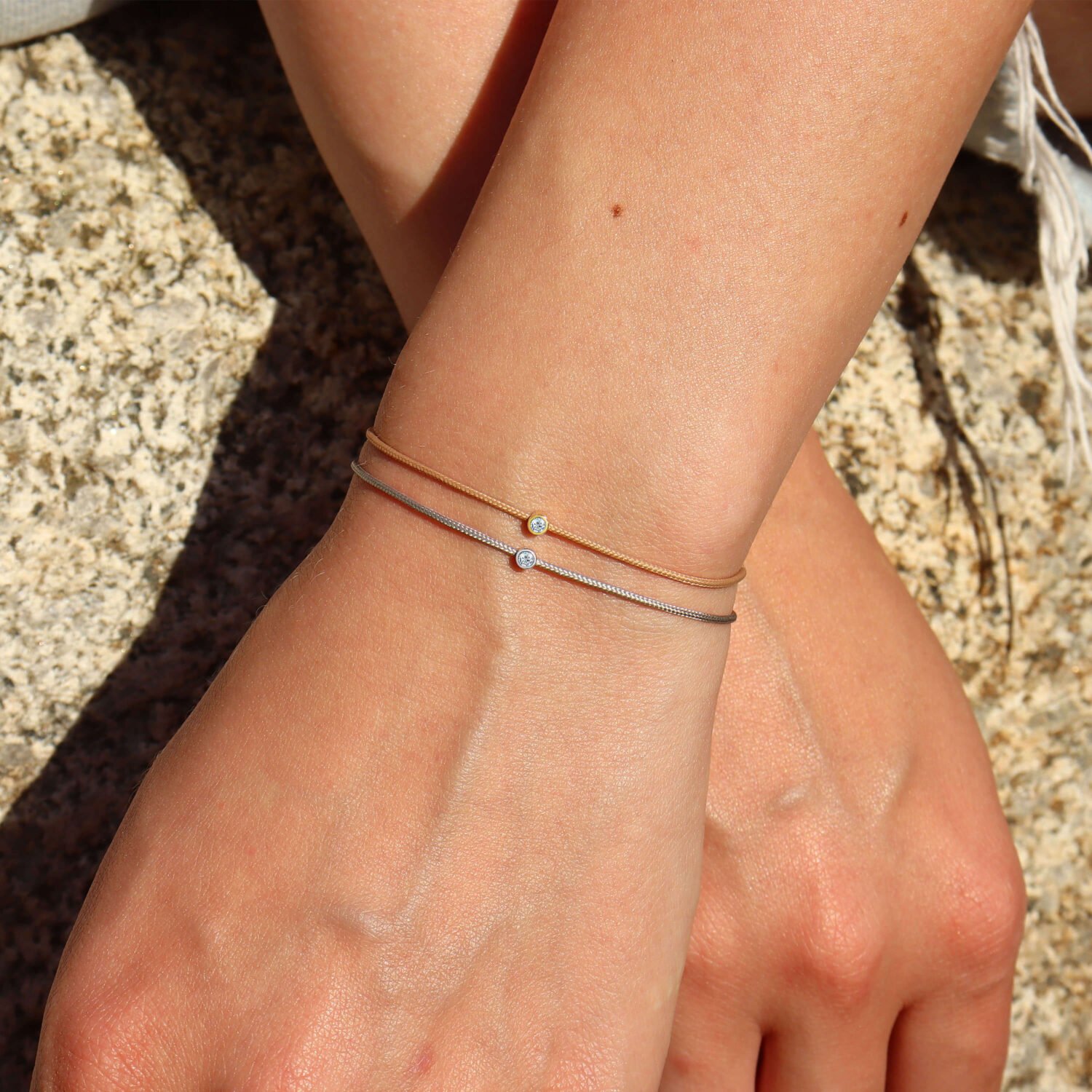 Salmon Diamond String Bracelet