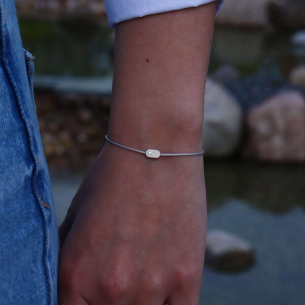 "Plate" Diamond Copper String Bracelet