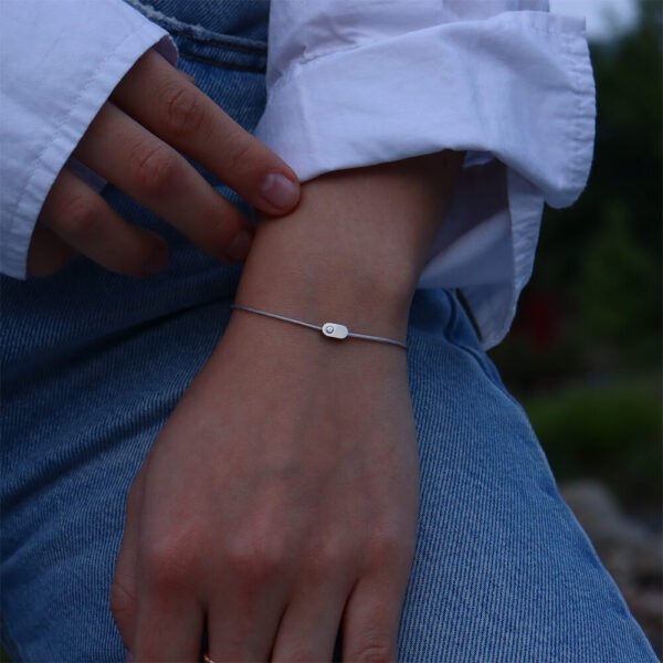 "Plate" Diamond Copper String Bracelet