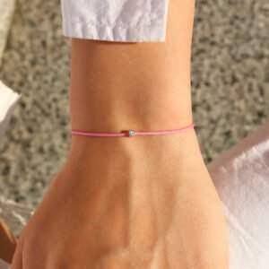 Pink diamond string bracelet