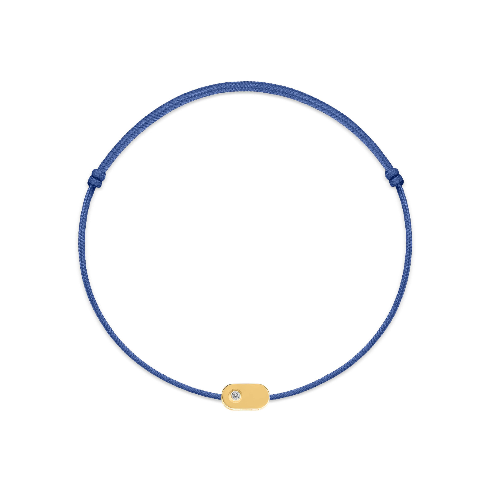 "Plate" Diamond Blue String Bracelet