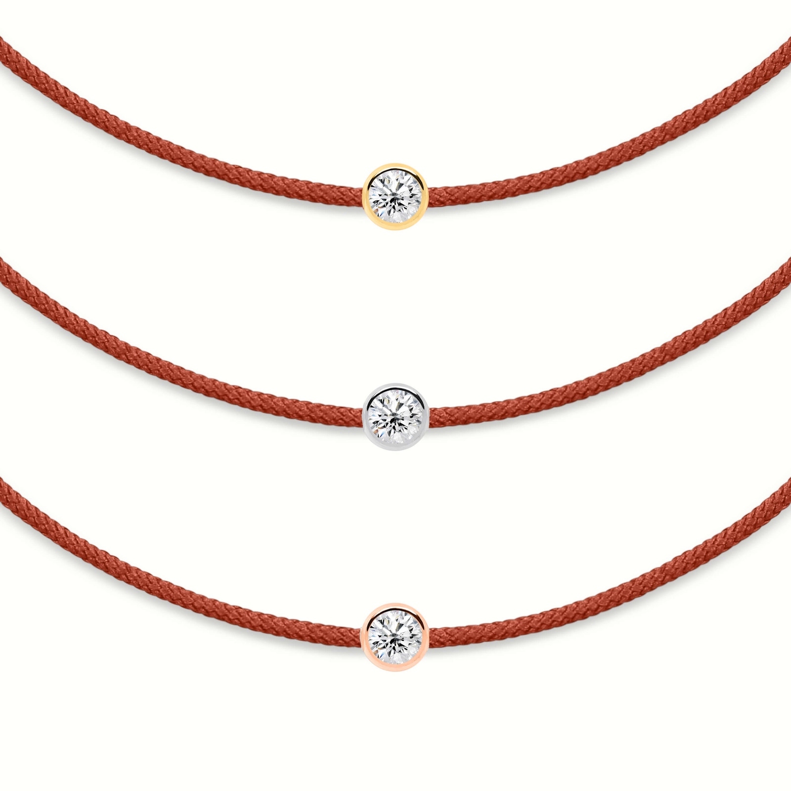 Kupfernes Diamant-Fadenarmband