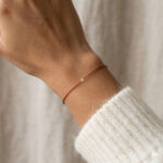 Koperen diamanten string armband