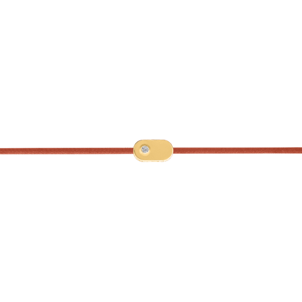 "Plate" Diamond Copper String Bracelet