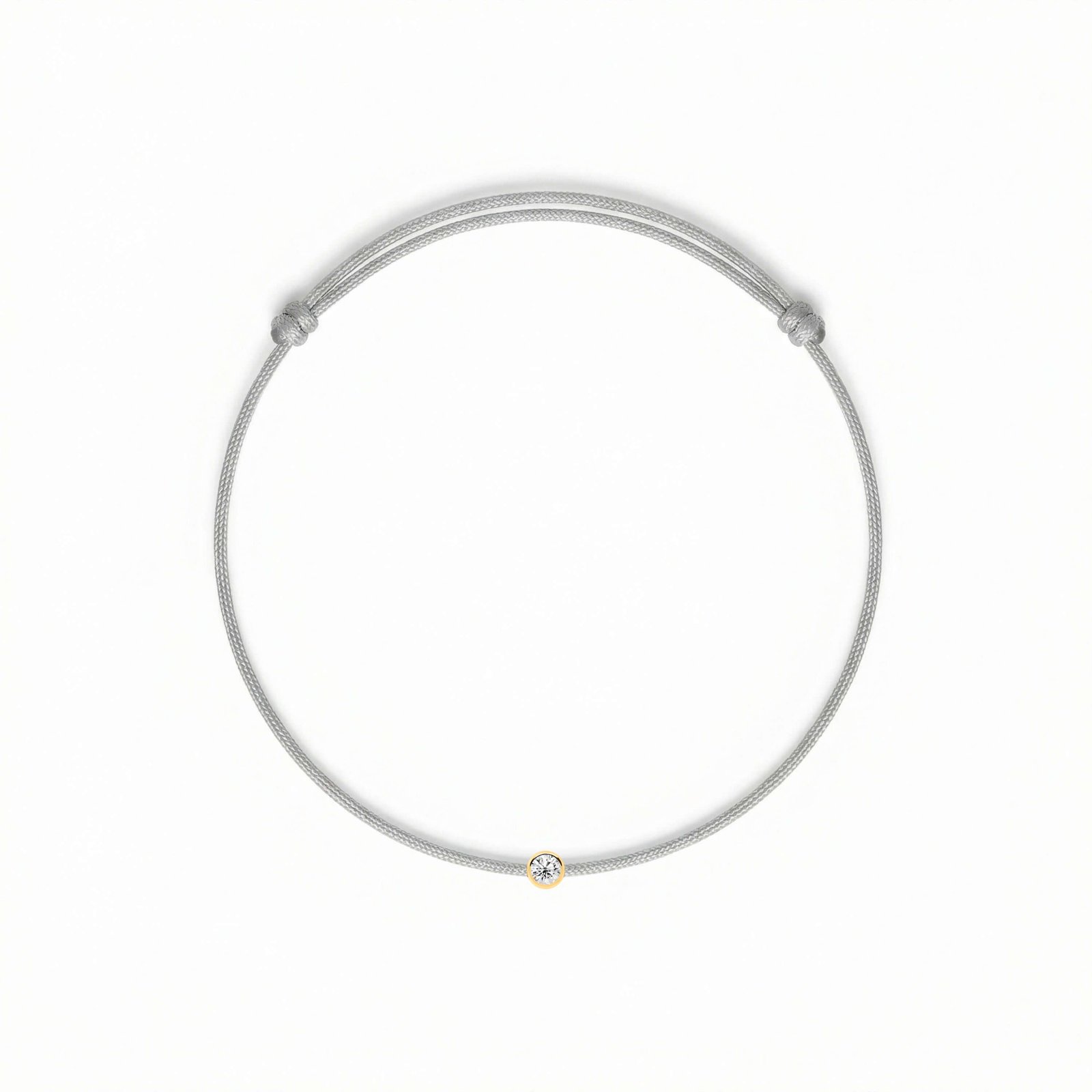 Браслет-струна с серыми бриллиантами