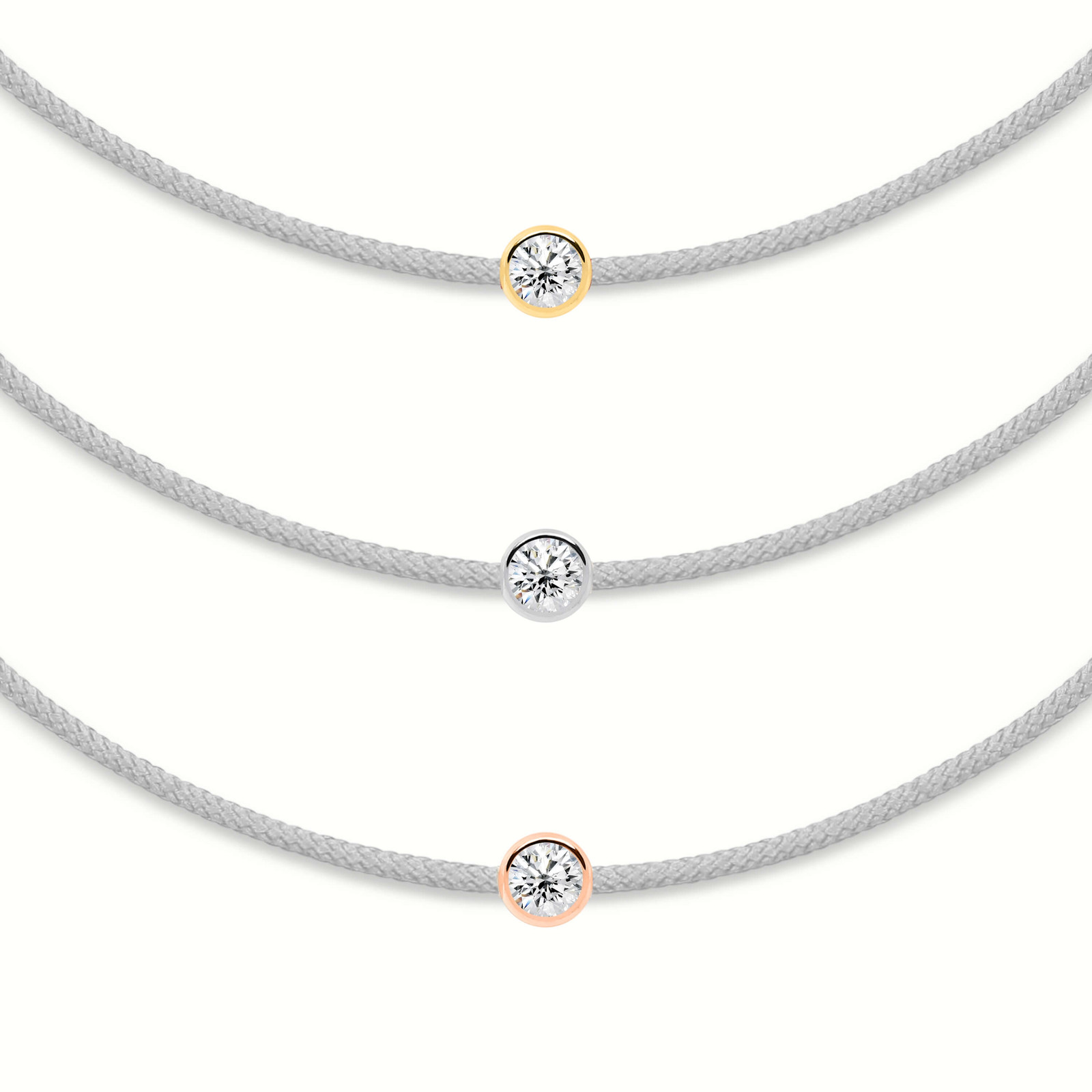 Bracciale con diamanti grigi