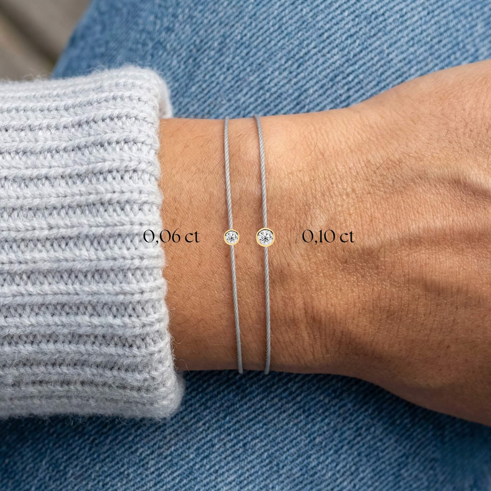 Bracciale con diamanti grigi