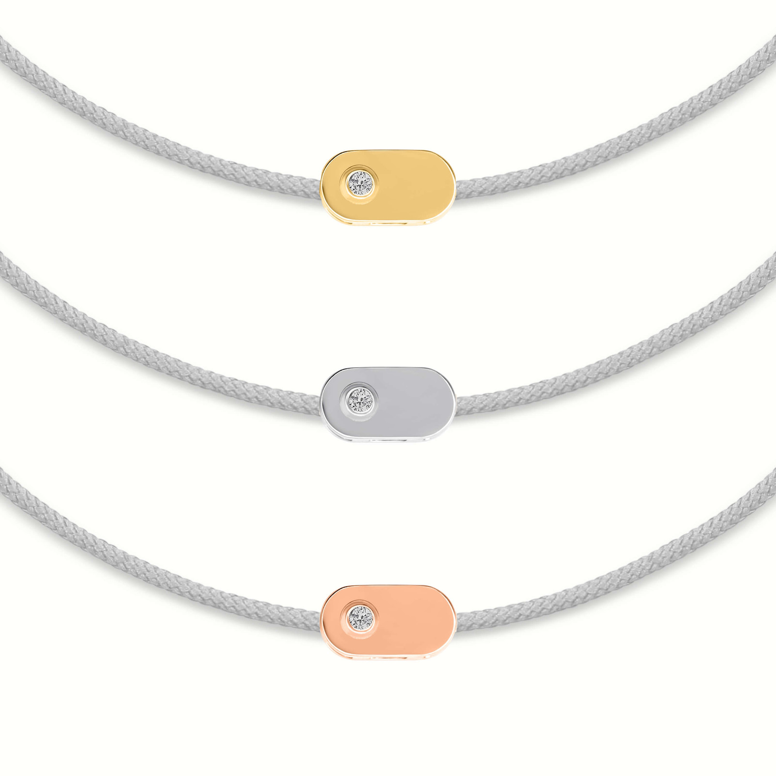 "Plate" Diamantgraues String-Armband