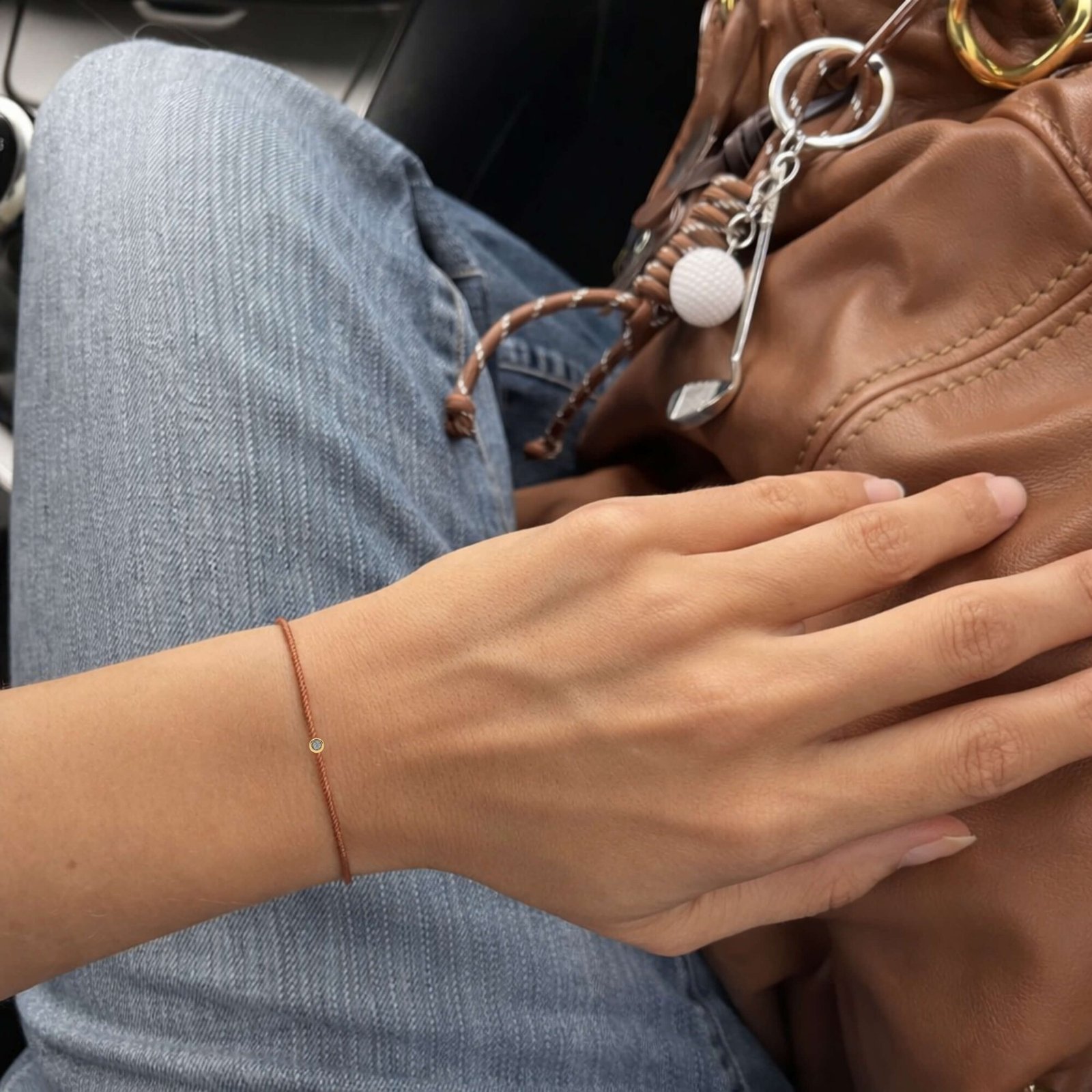 Kupfernes Diamant-Fadenarmband