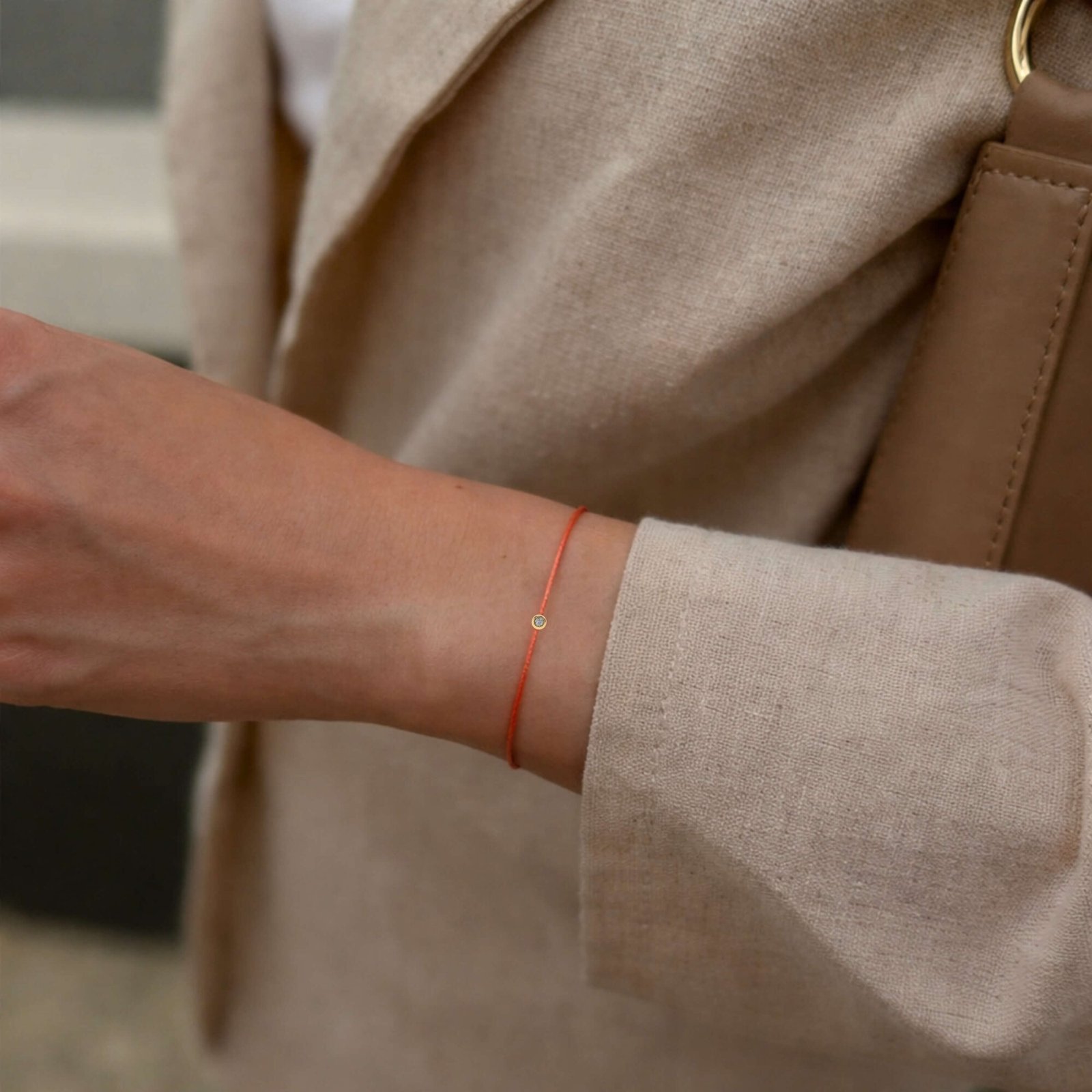 Salmon Diamond String Bracelet