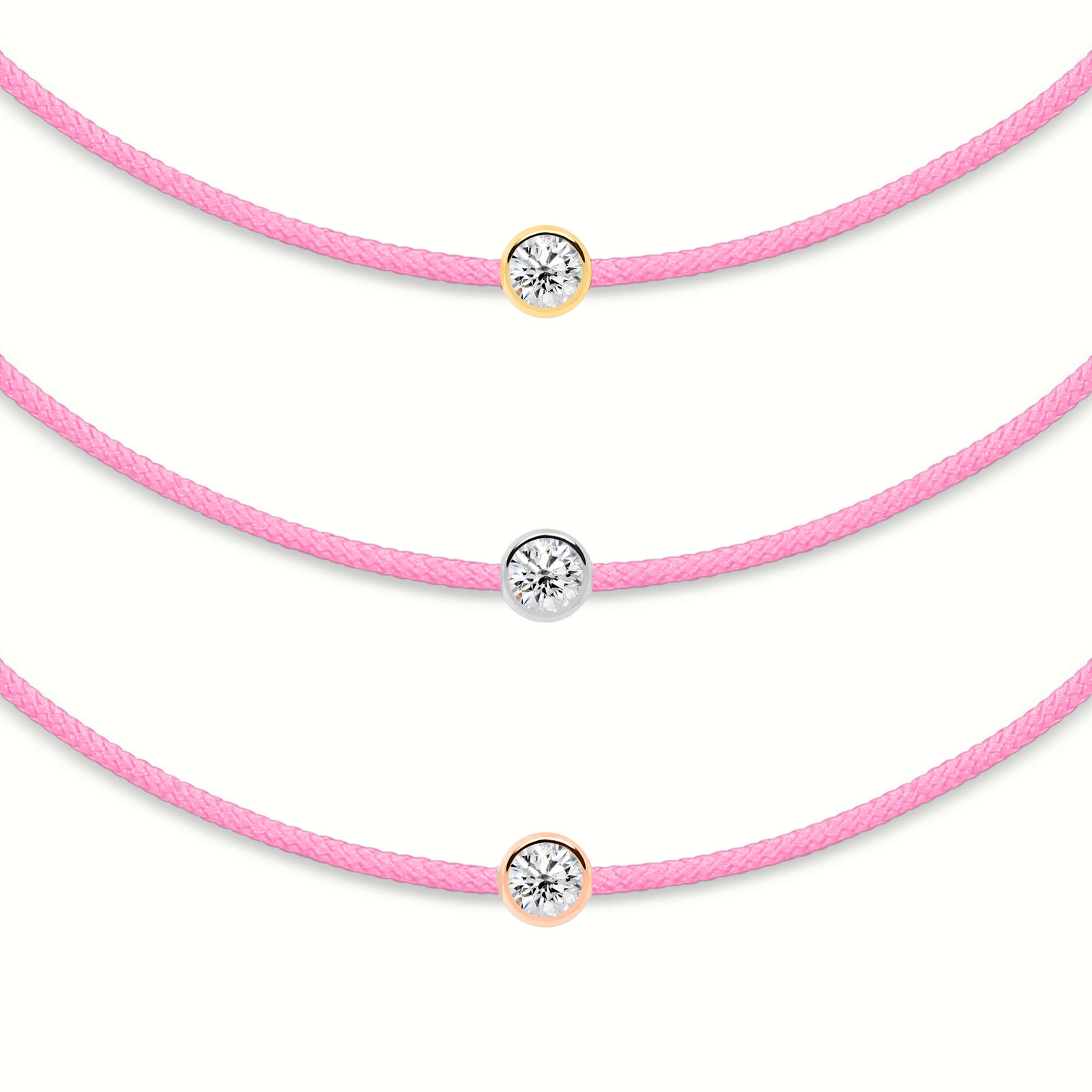Pink Diamond String Bracelet