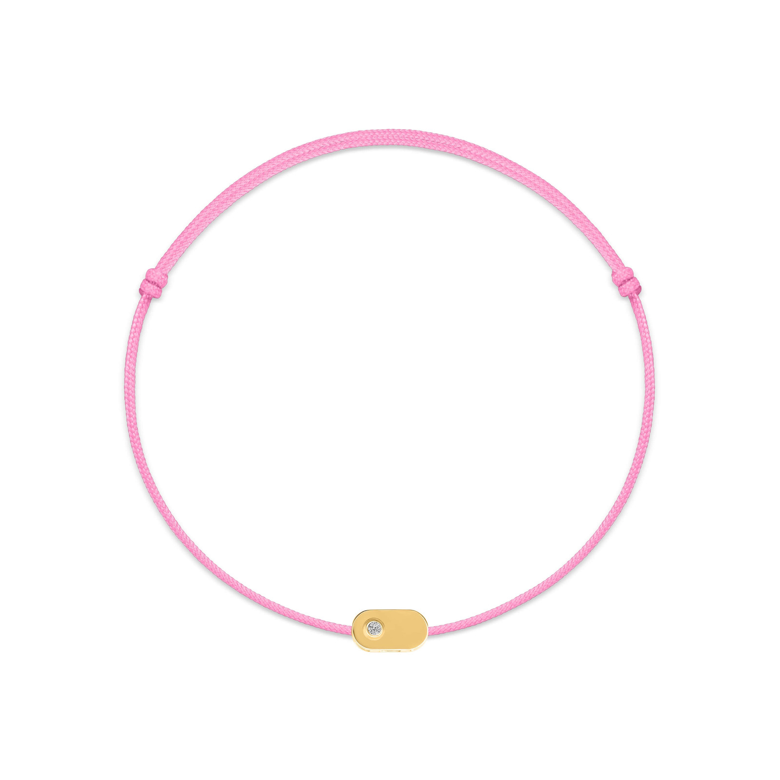 "Plate" Diamant-Rosa-String-Armband