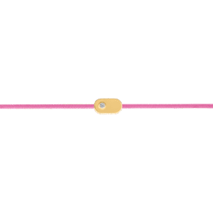 "Plate" Diamond Pink String Bracelet