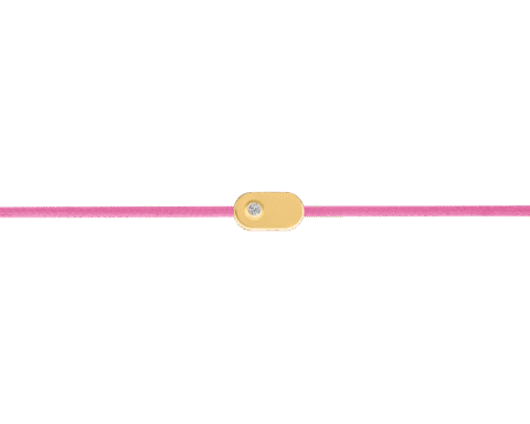 "Plate" Diamond Pink String Bracelet