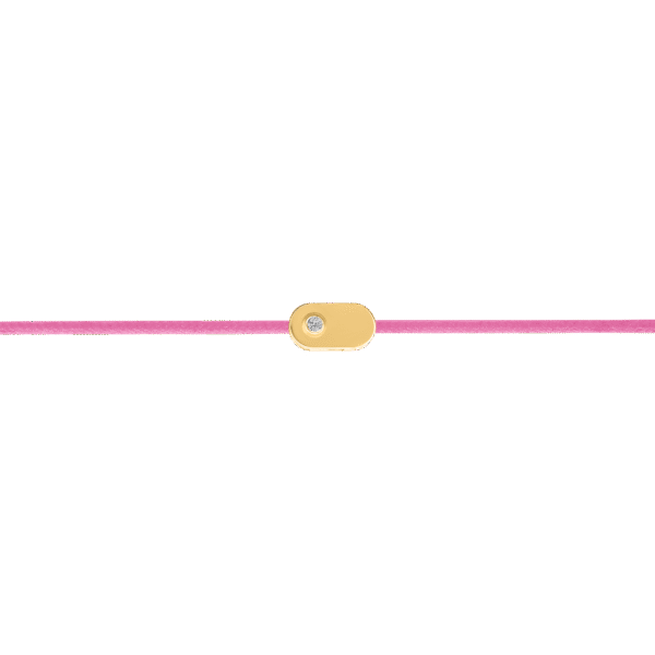 "Plate" Diamond Pink String Bracelet