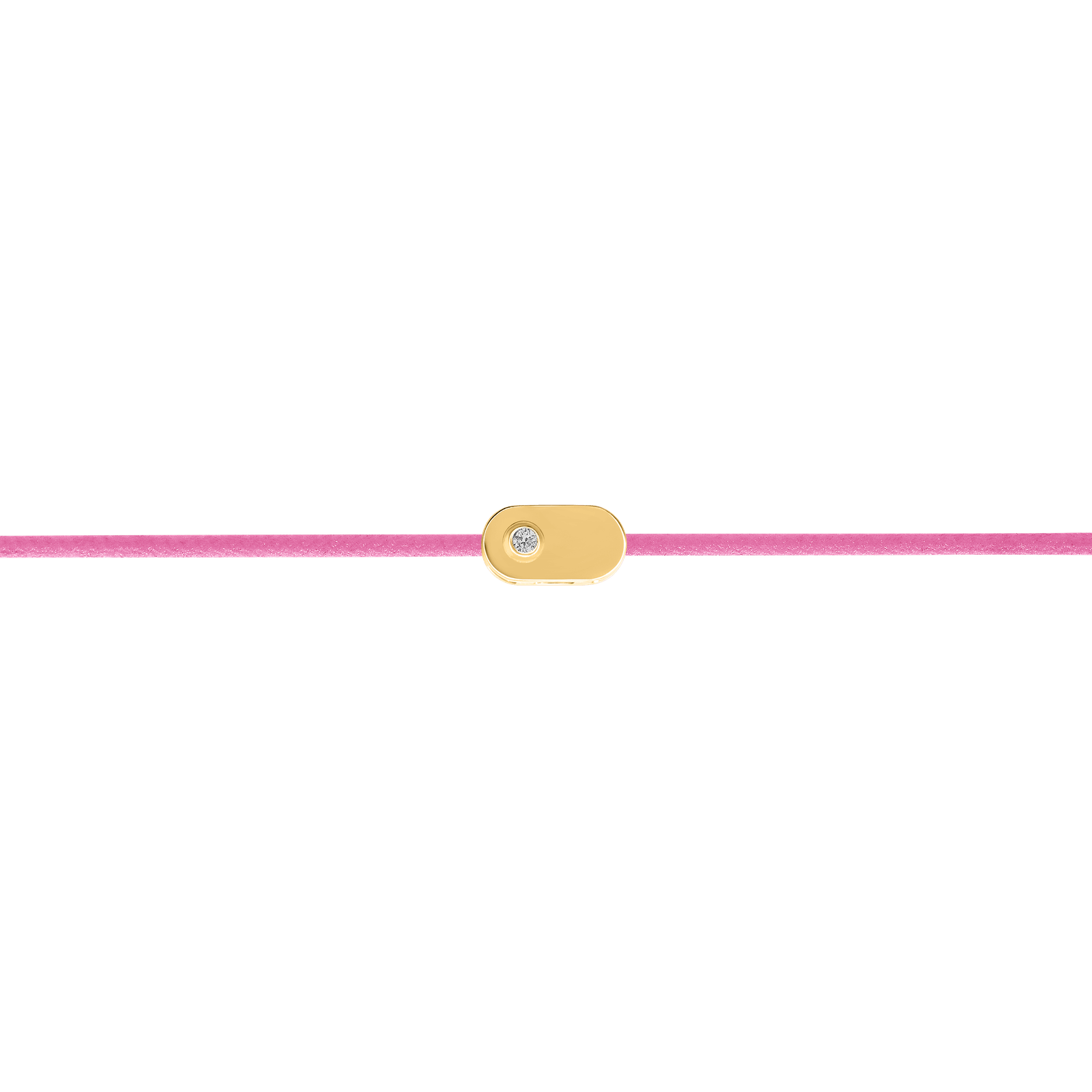 "Plate" Diamond Pink String Bracelet