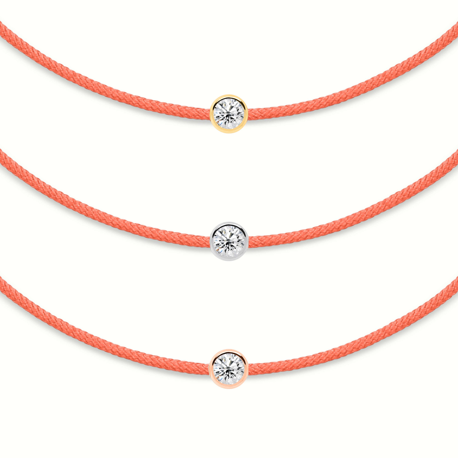 Salmon Diamond String Bracelet