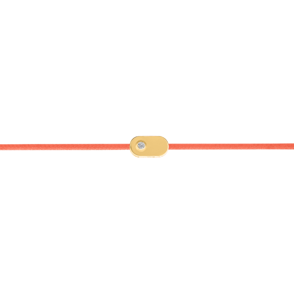 "Plate" Diamond Salmon String Bracelet