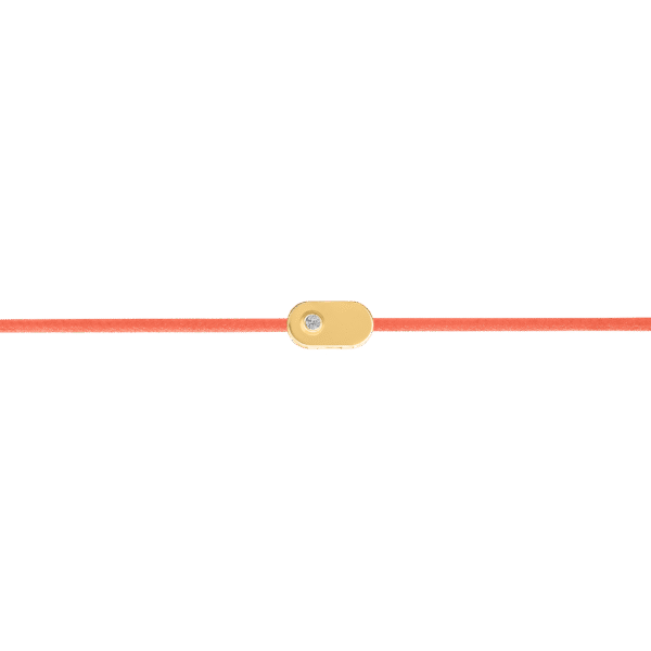 "Plate" Diamond Salmon String Bracelet