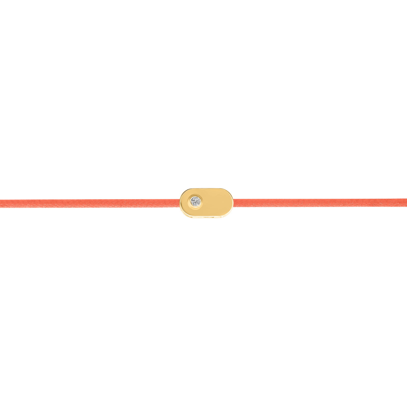 "Plate" Diamond Salmon String Bracelet