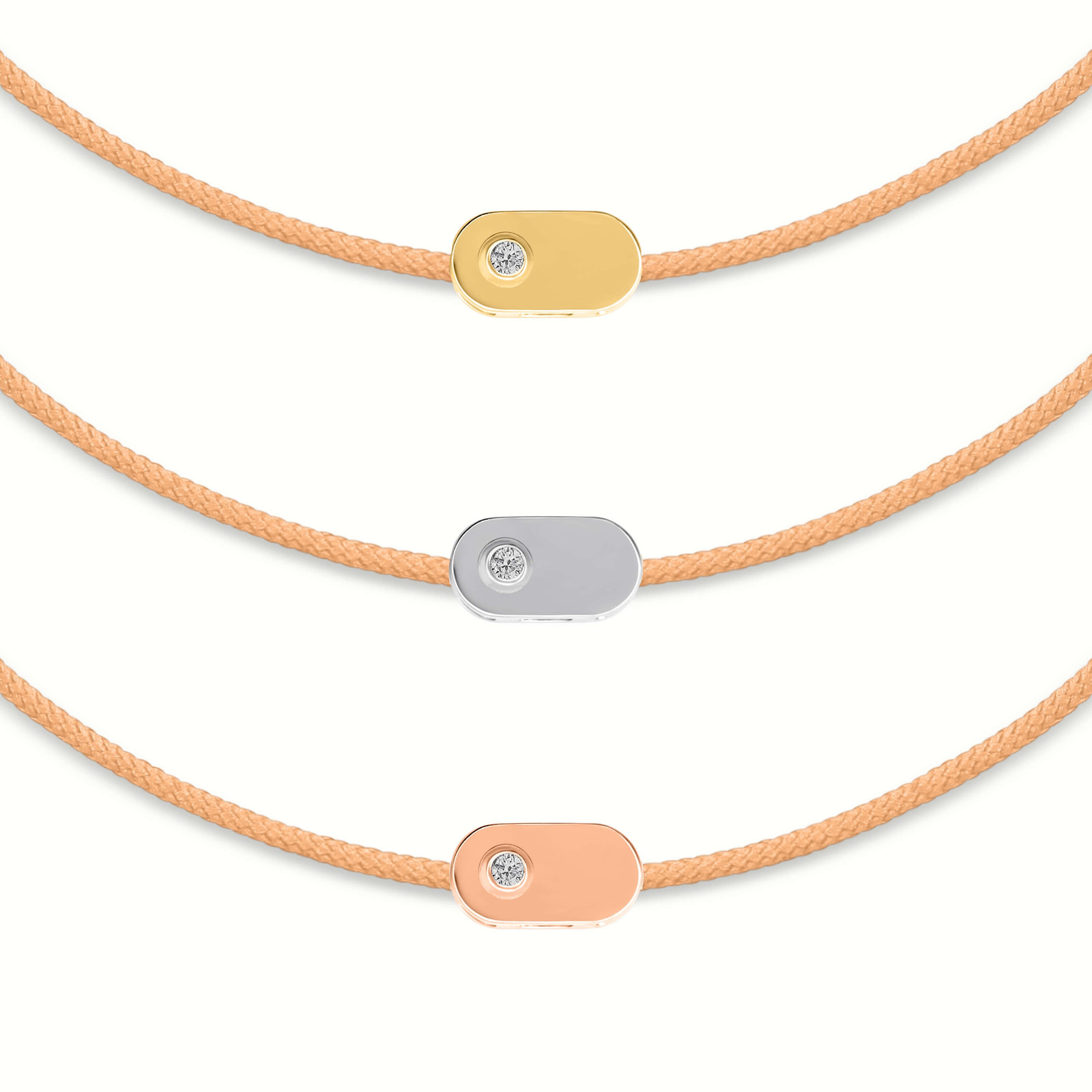 "Plate" Diamant Zand String Armband