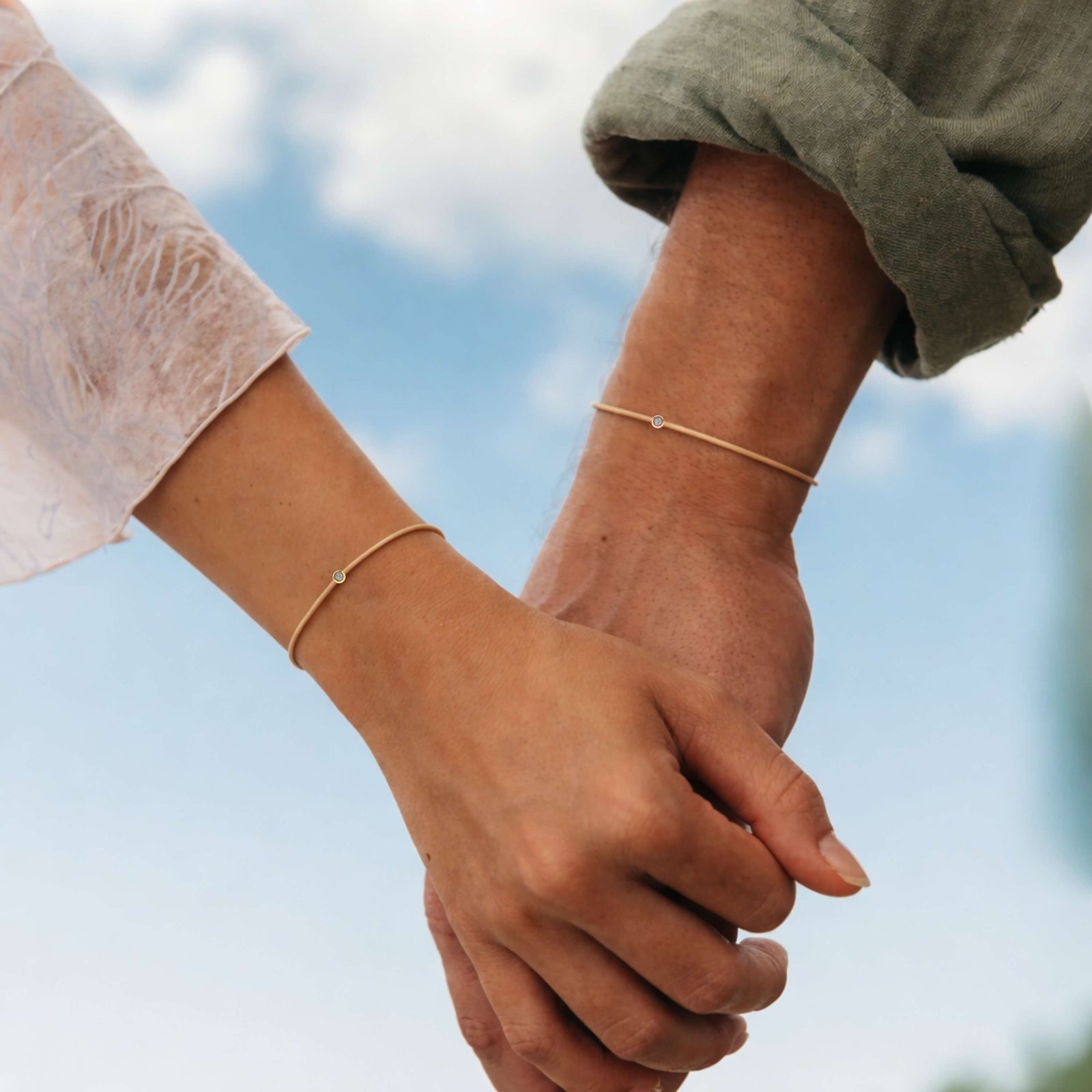 Bracciale con fili di diamanti di sabbia