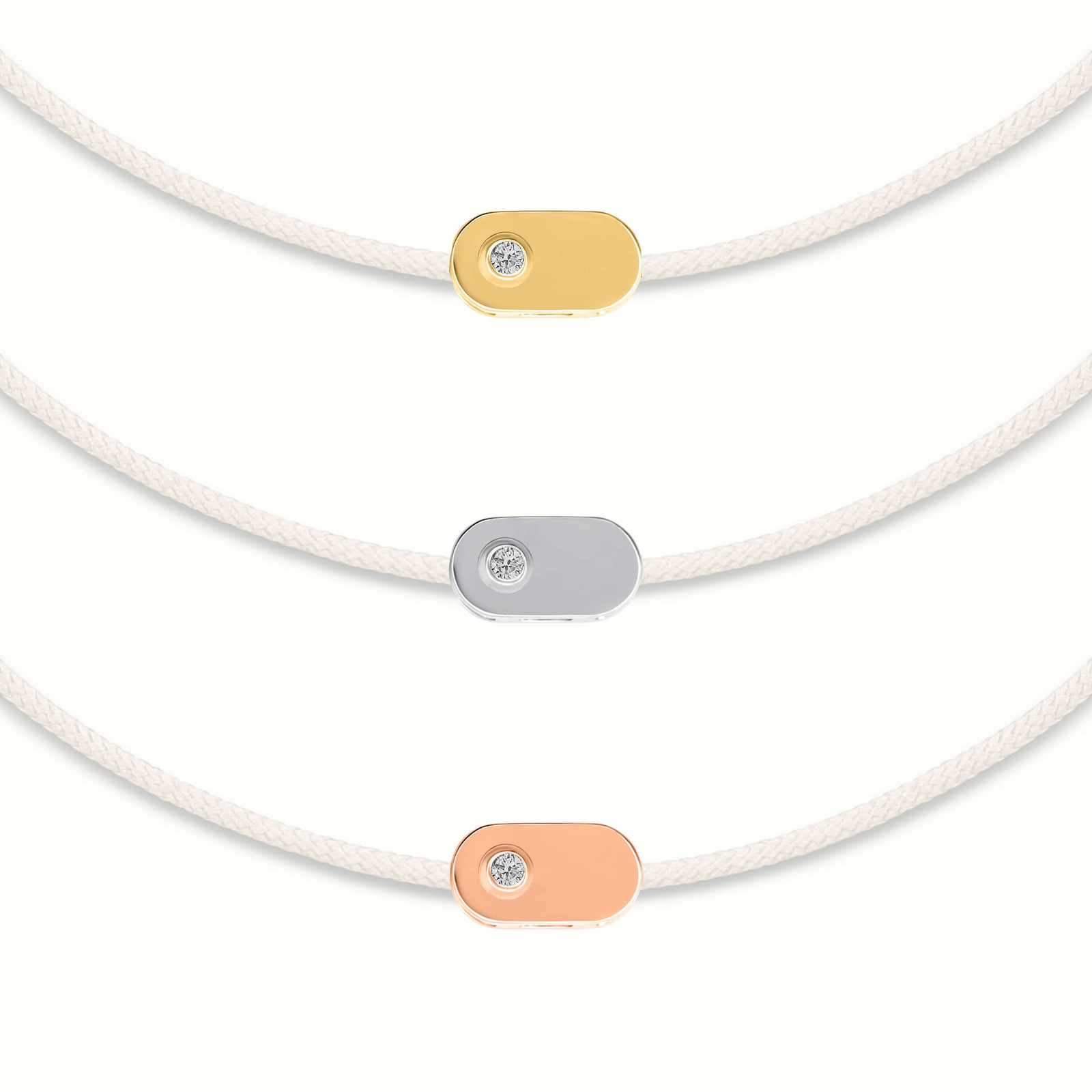 Bracciale "Plate" con diamanti bianchi