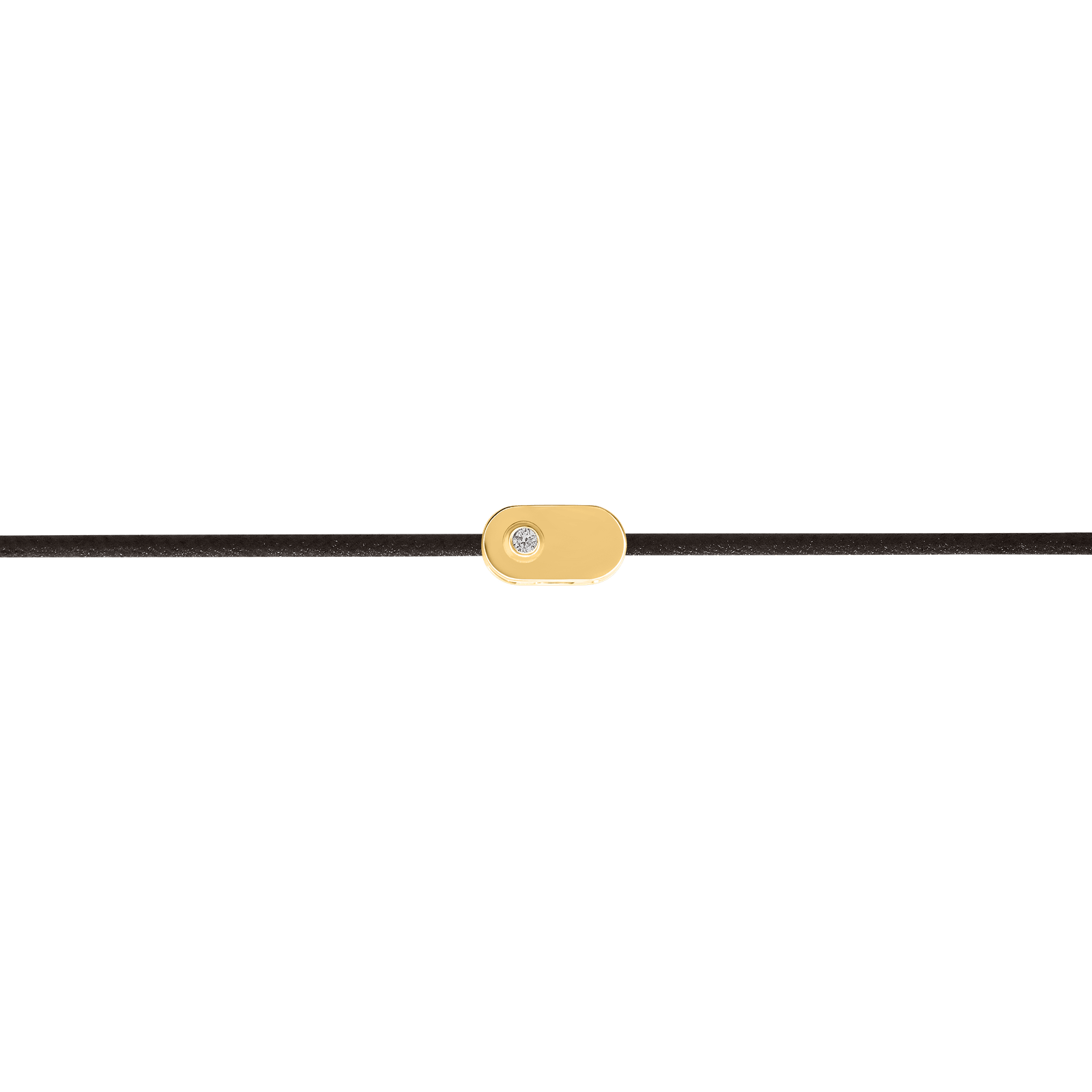 "Plate" Diamond Black String Bracelet