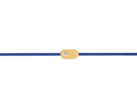 "Plate" Diamond Blue String Bracelet