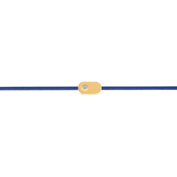 "Plate" Diamond Blue String Bracelet