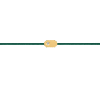 "Plate" Diamond Green String Bracelet