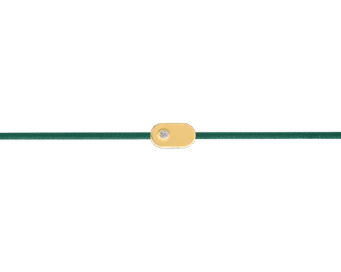 "Plate" Diamond Green String Bracelet