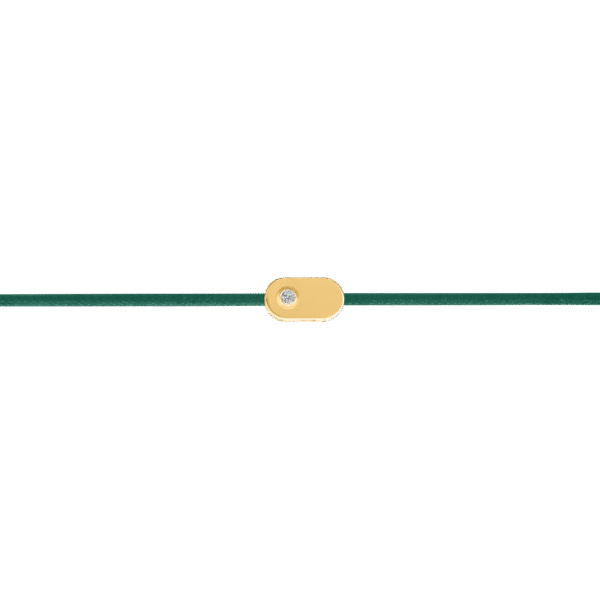"Plate" Diamond Green String Bracelet