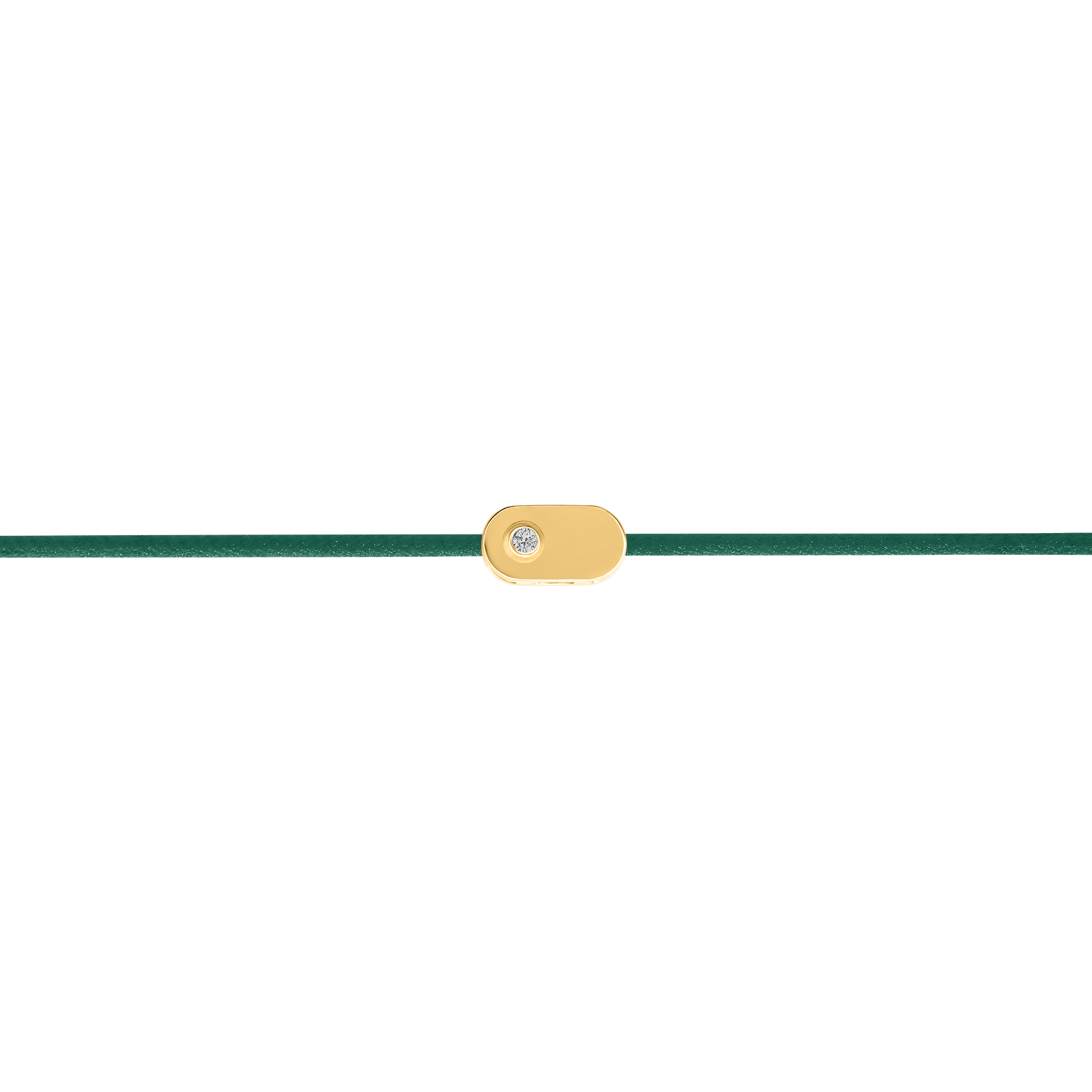"Plate" Diamond Green String Bracelet