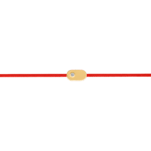 "Plate" Diamond Red String Bracelet