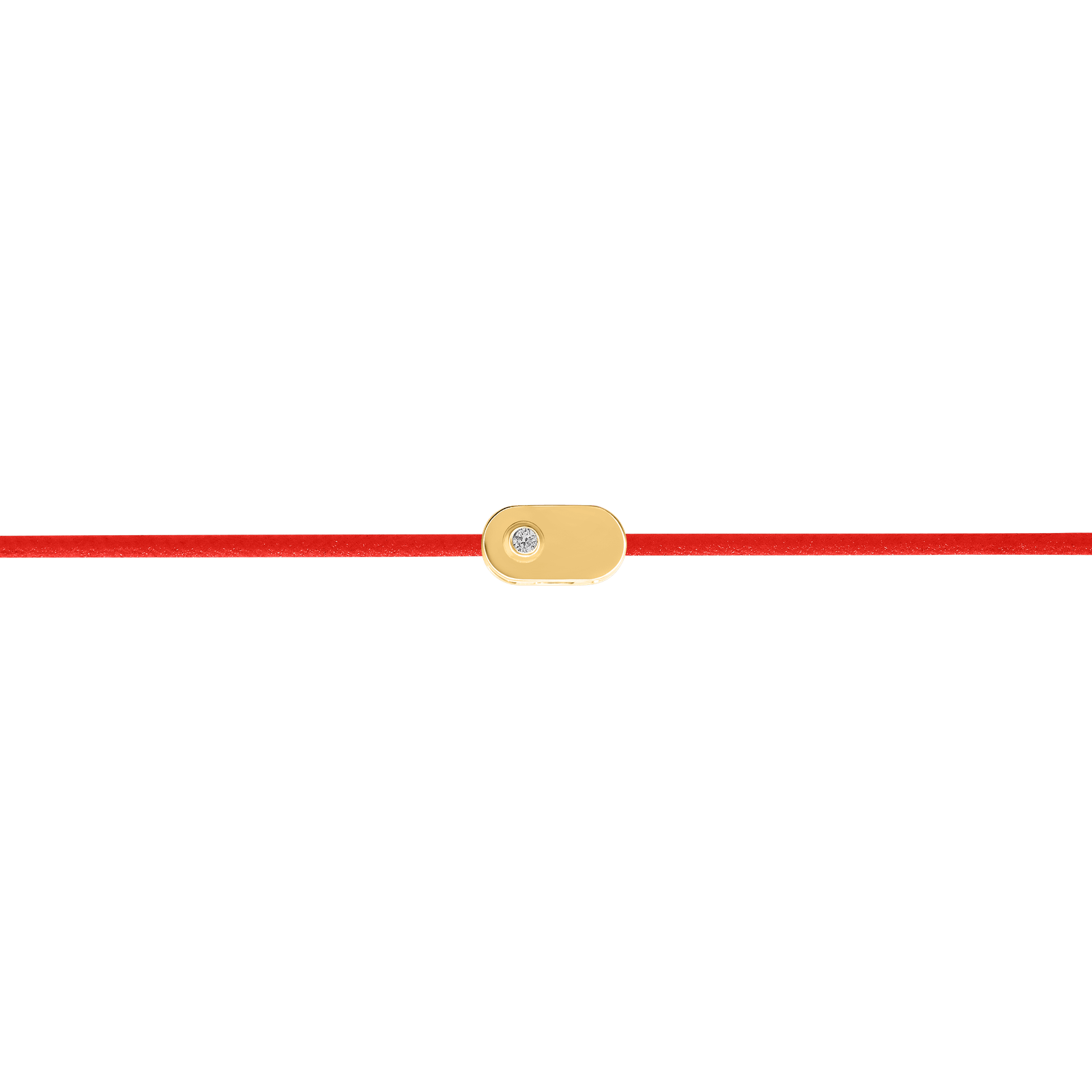 "Plate" Diamond Red String Bracelet