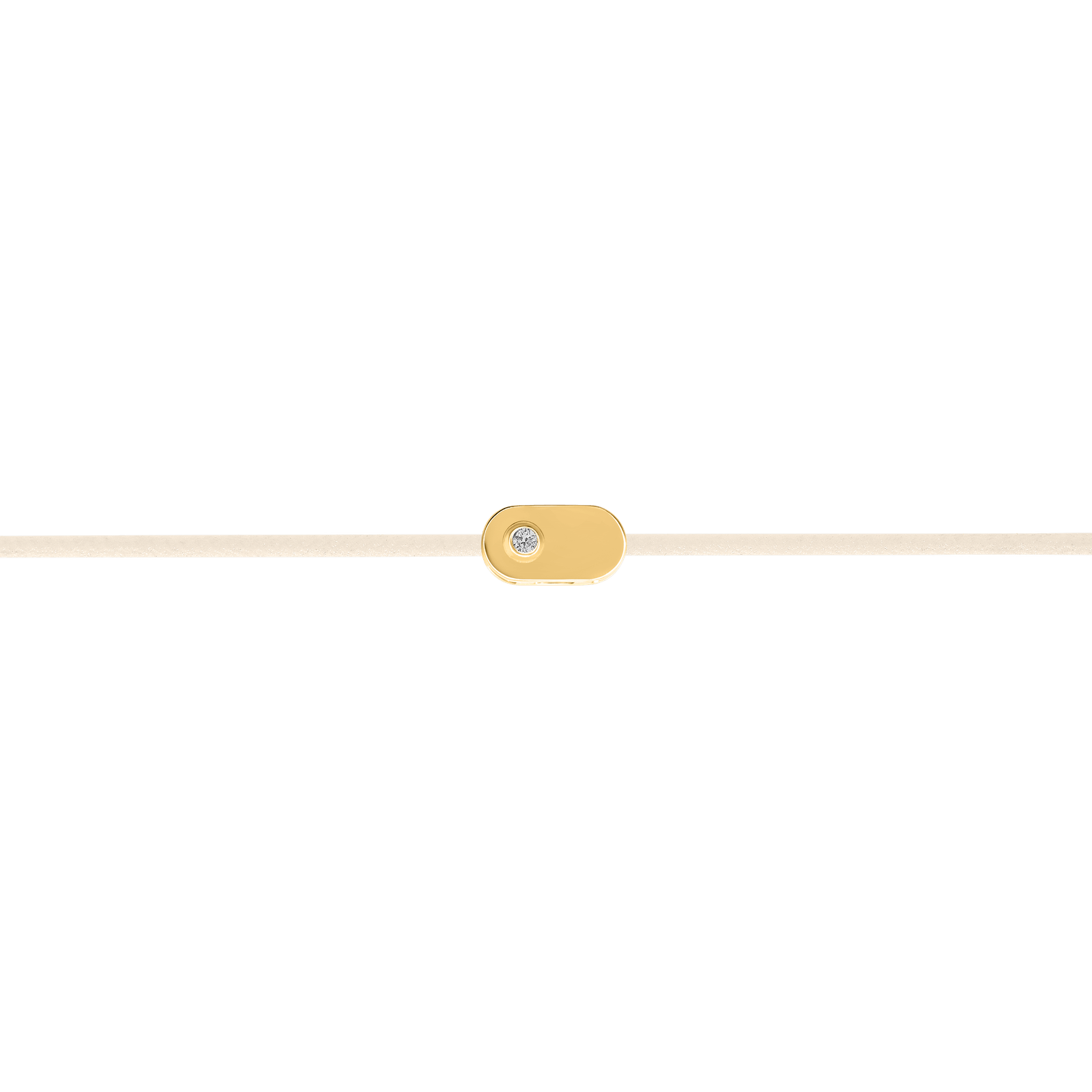 "Plate" Diamond White String Bracelet