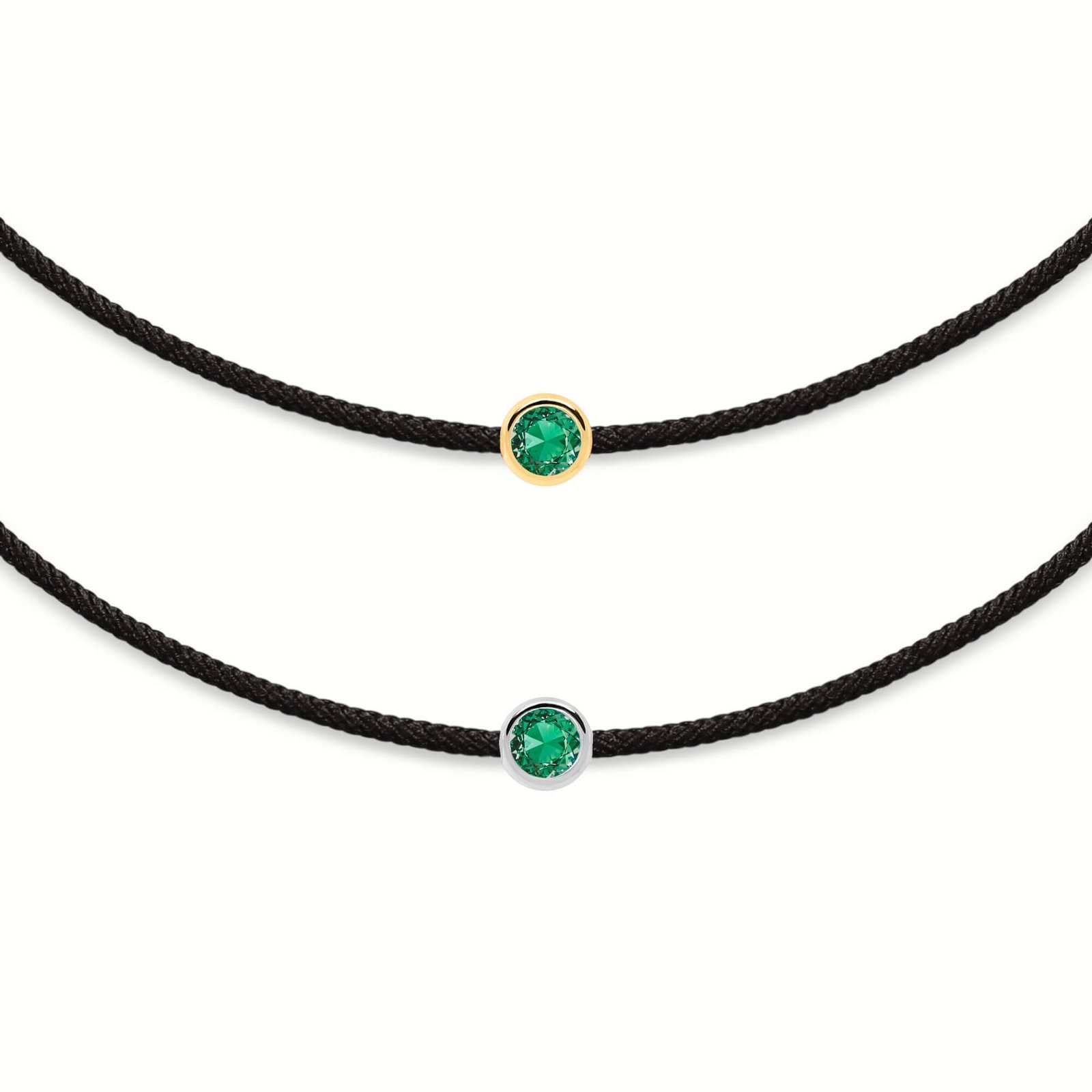 Schwarzes Smaragd-String-Armband