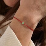Bracciale a fili di smeraldo rosso