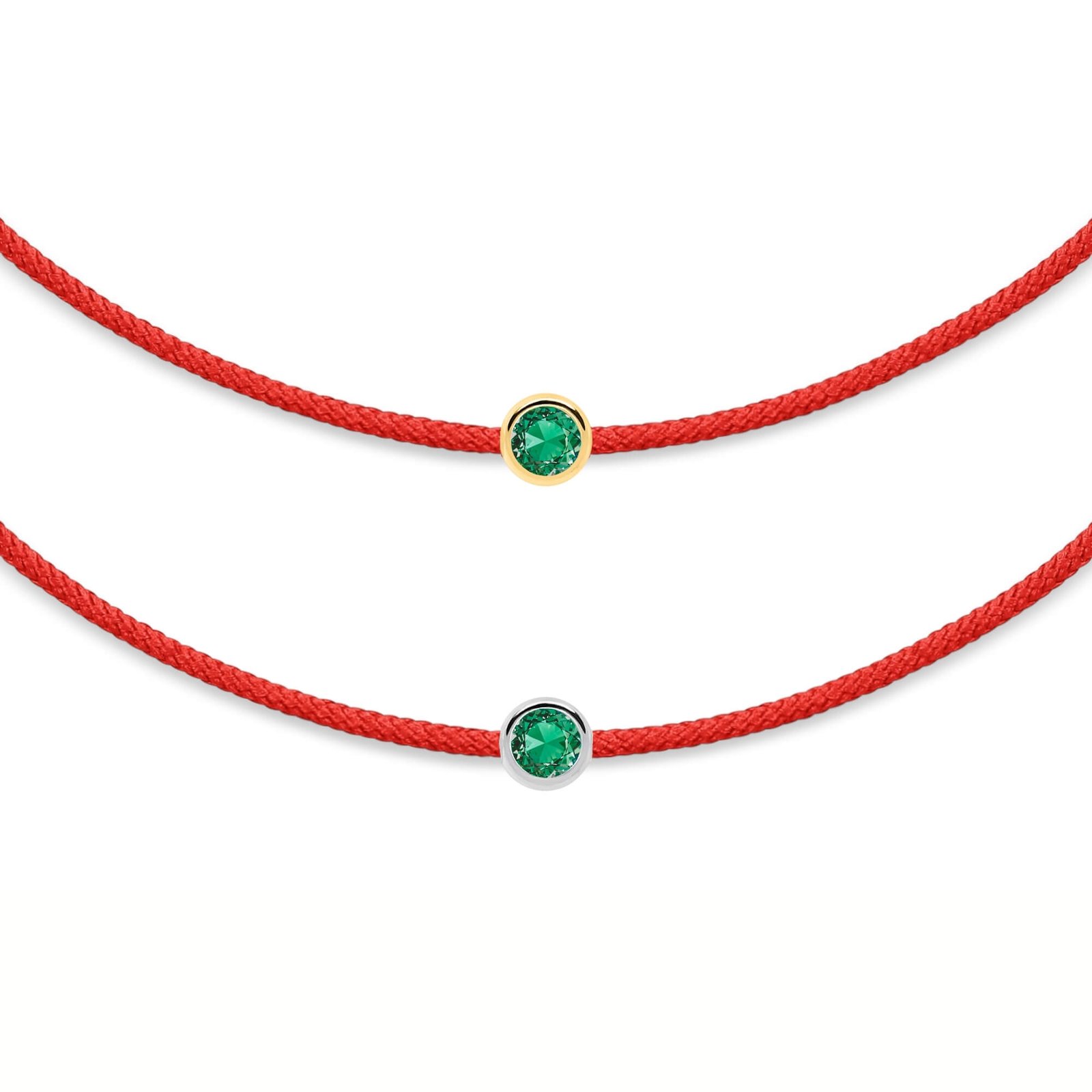 Bracciale a fili di smeraldo rosso