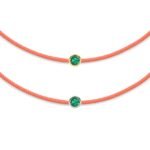 Bracciale a fili di smeraldo salmone