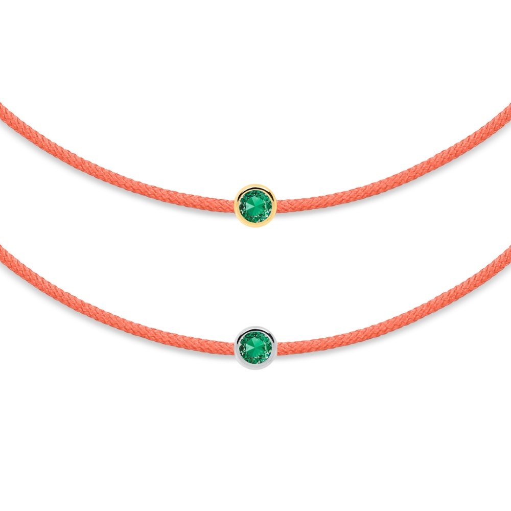 Bracciale a fili di smeraldo salmone